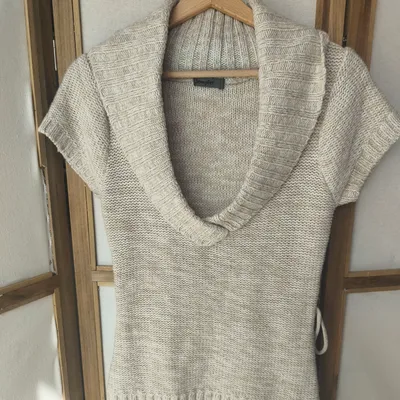 🤍 Pull col châle maille beige Jennifer - taille M